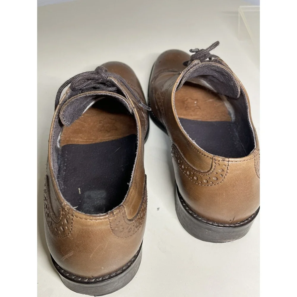 Foreva Men's 39 M US 7 Brown Leather Oxford Derby Shoes Made In Portugal Lace Up